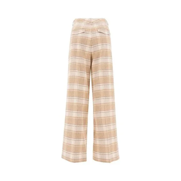 パンツ PESERICO FW24 Check wool trousers (P04599 01918946) Peserico Check Wool Trousers for Women Label Size 42